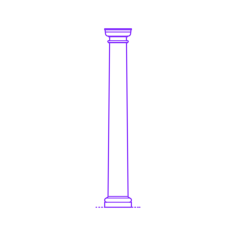 Buildings Stone Columns Roman Tuscan Tapered Smooth Large Outline Svg File, Free Vectors File